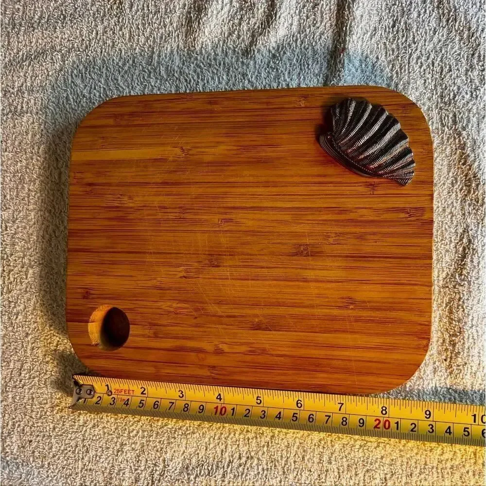 Made by Design Bamboo and Poly Flip Cutting Board W Decorative Shell Inlay